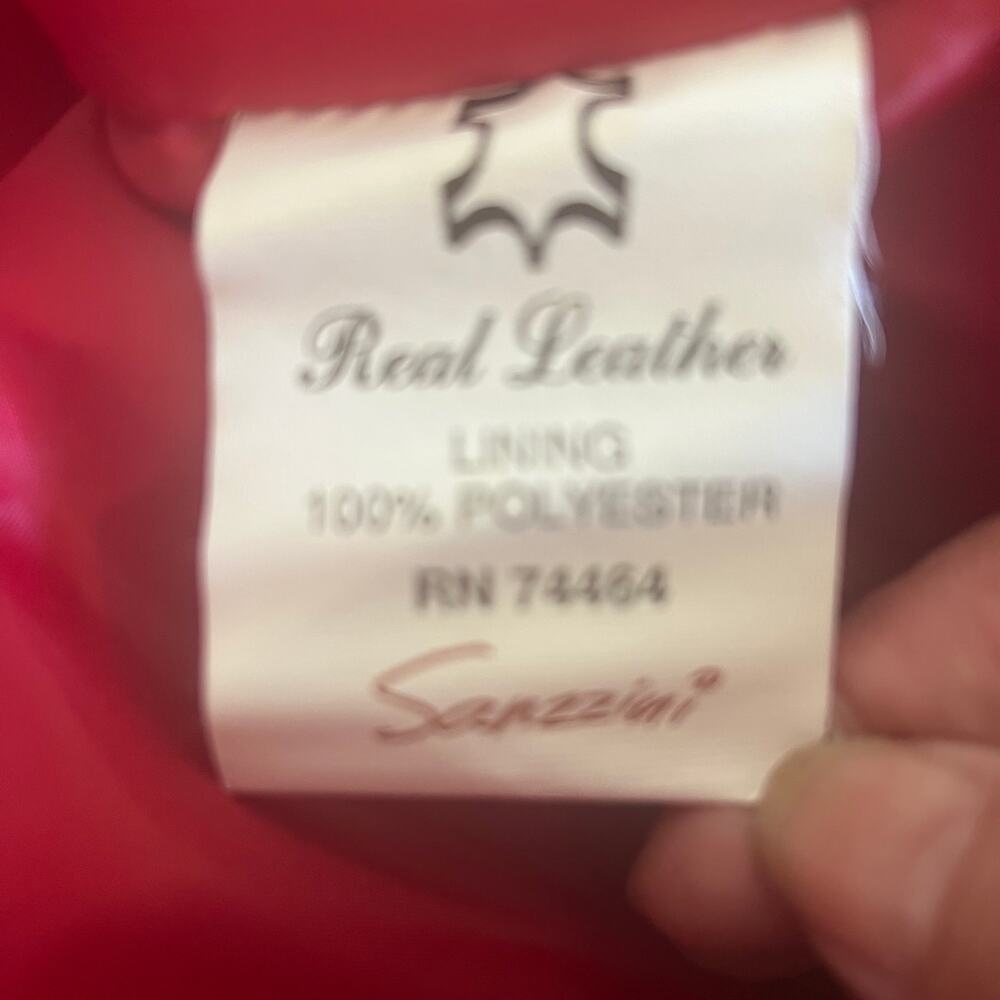 Sanzzini, Red Leather Patchwork 90's Oversized Ja… - image 7